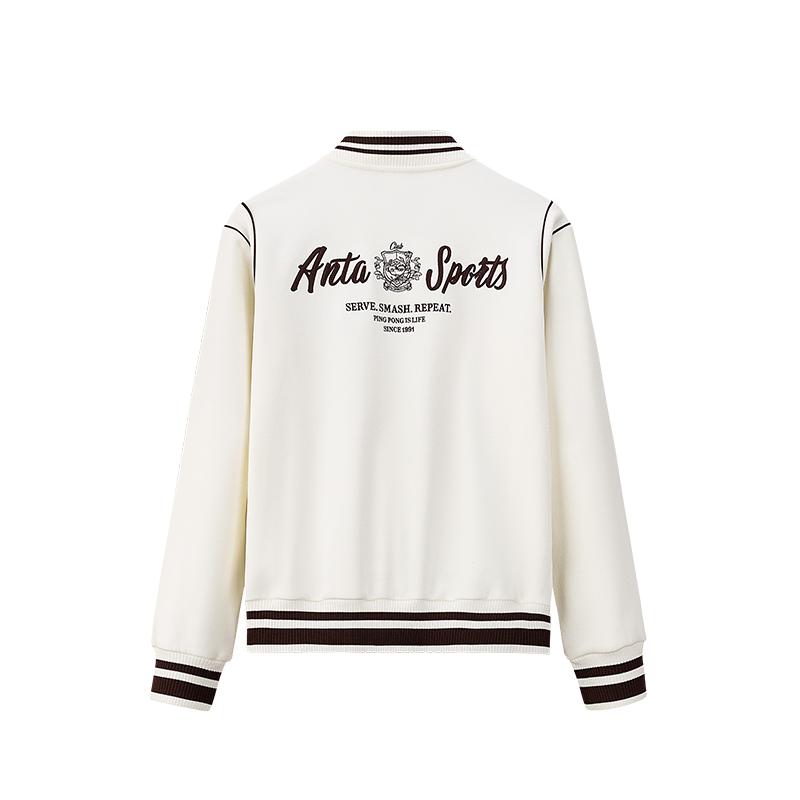 ANTA Baseball Jackets Women's Ivory White Thickened 162648701N-2