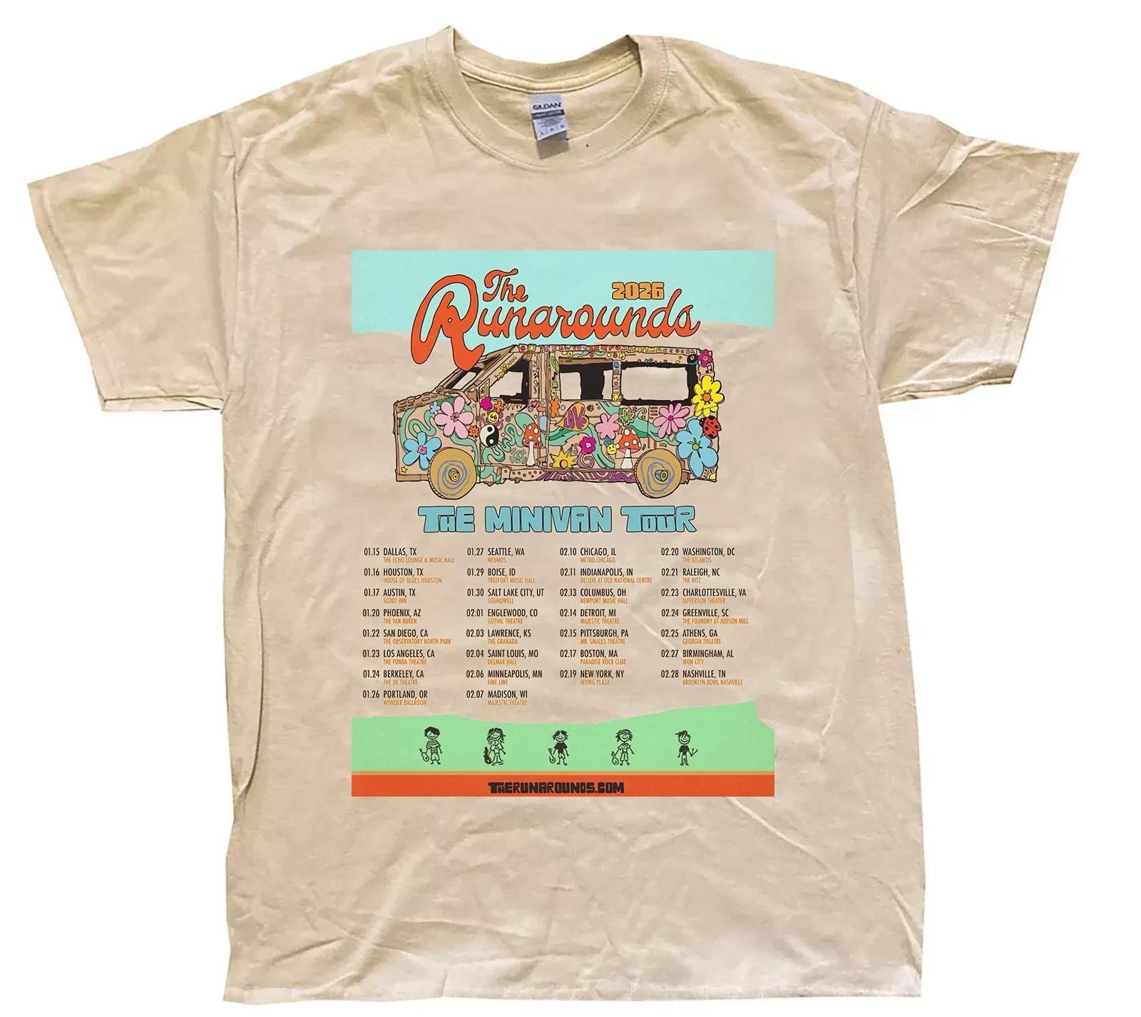 The Runarounds band The Minivan Tour Sand Cotton T Shirt Size HL868 L