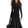 European and American women's clothing new fashionable, sexy and elegant mesh splicing long dress