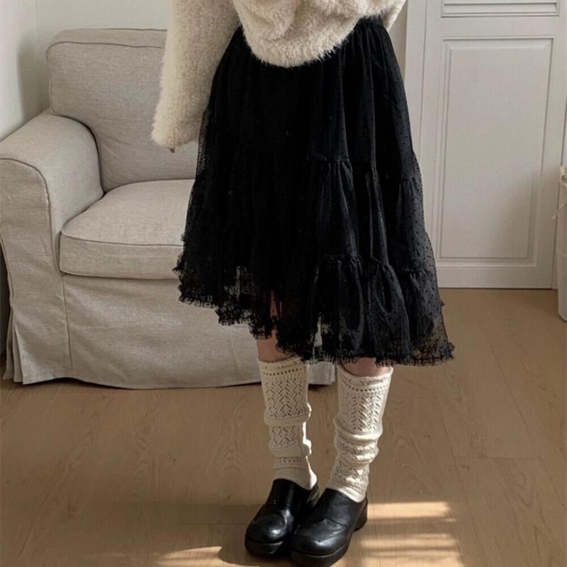 

2026 Spring Women s Matte Gray Polka Dot Mesh Layered Mini Skirt – Versatile & Elegant One Size чёрный