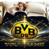 1PC Borussia Custom Name Patterned Flannel Blanket Suitable For All Seasons for Home Decor Warmth and Comfort Gifts Holiday Present