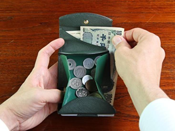 Cultorale Hammock Wallet Compact Men's Tri-fold Genuine Leather Wallet with Unbeatable Coin Access (Navy x Khaki)