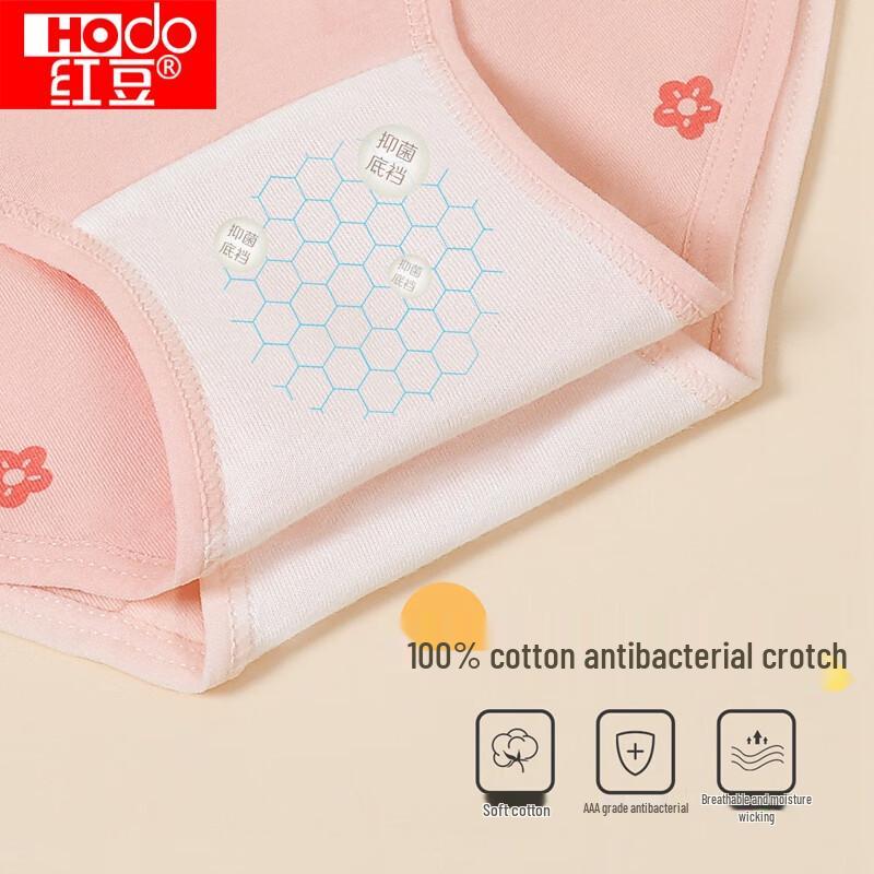 Hongdou Girls' 7-Pack Antibacterial Cotton Briefs