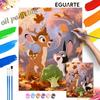 Digital Oil Painting Art Painting Deer and Rabbit Autumn Forest Handmade Diy Home Decorations
