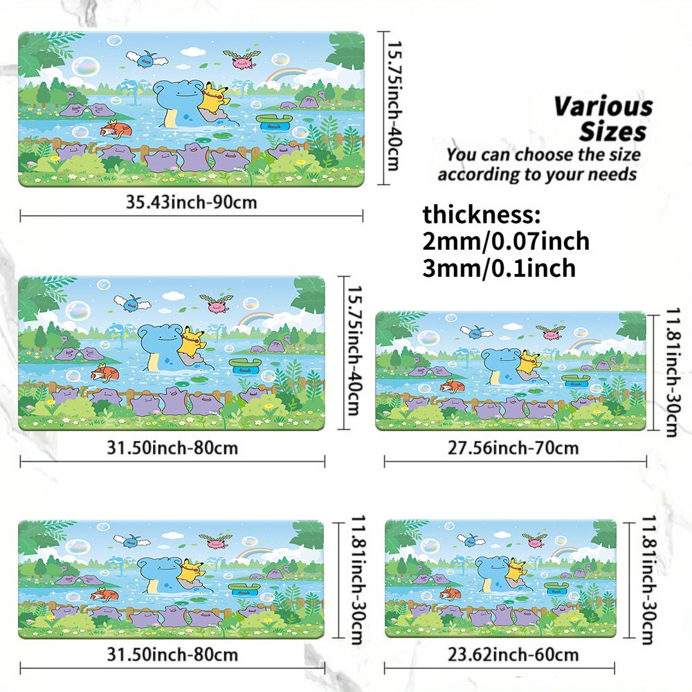 Cute Pokemon Characters Hammock Night Scene Gaming Mouse Pad Large NonSlip Desk Mat 30x80x0.2cm