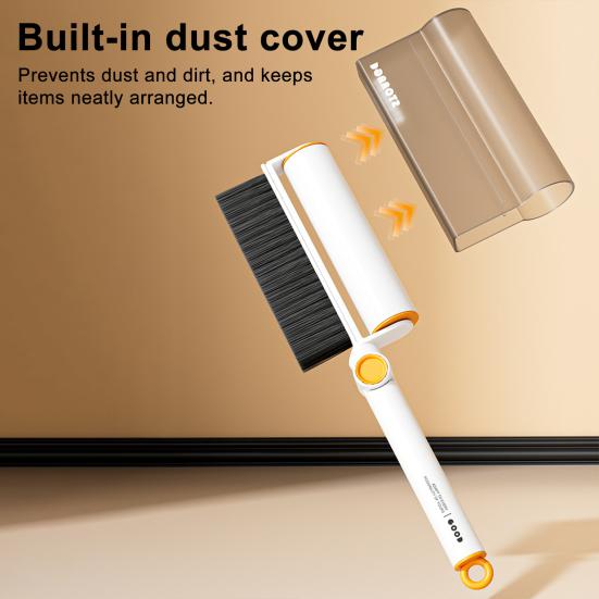 Lint Brush Soft-Bristled Cleaning Brush with Tear-Off Adhesive Roller Ergonomic Handle Clothing Bedding Pets Lint Cleaner