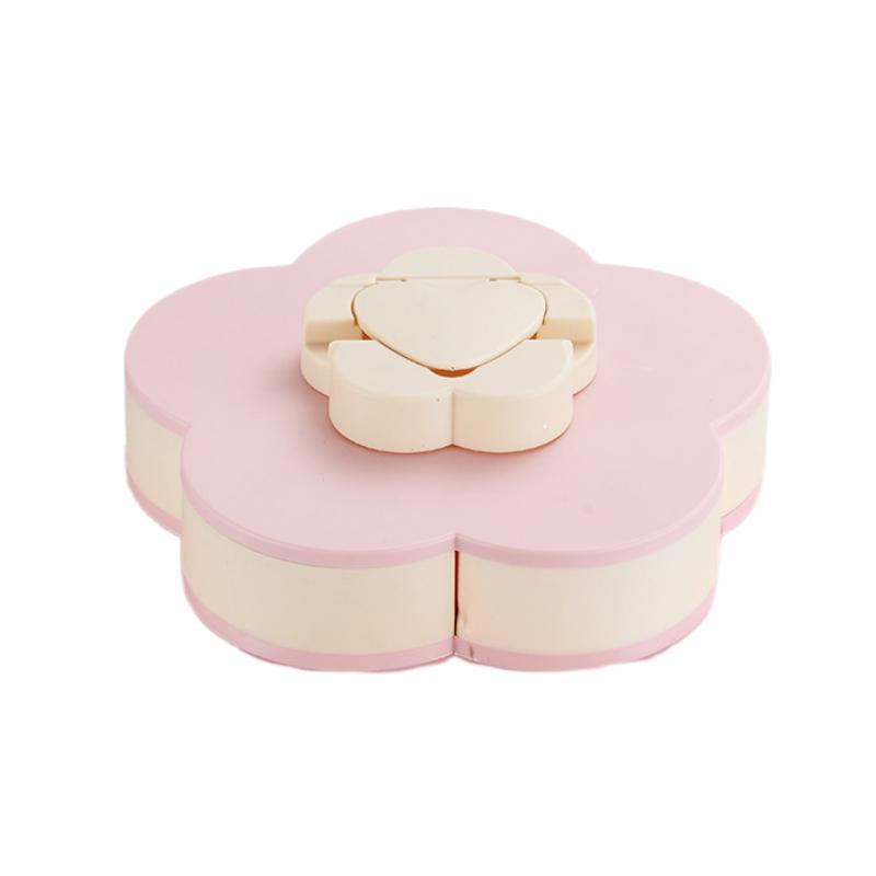 

Вращающийся двухслойный лоток для фруктов в китайском стиле, коробка для конфет, коробка для фруктов в форме лотоса, новогоднее хранилище для конфет и фруктов