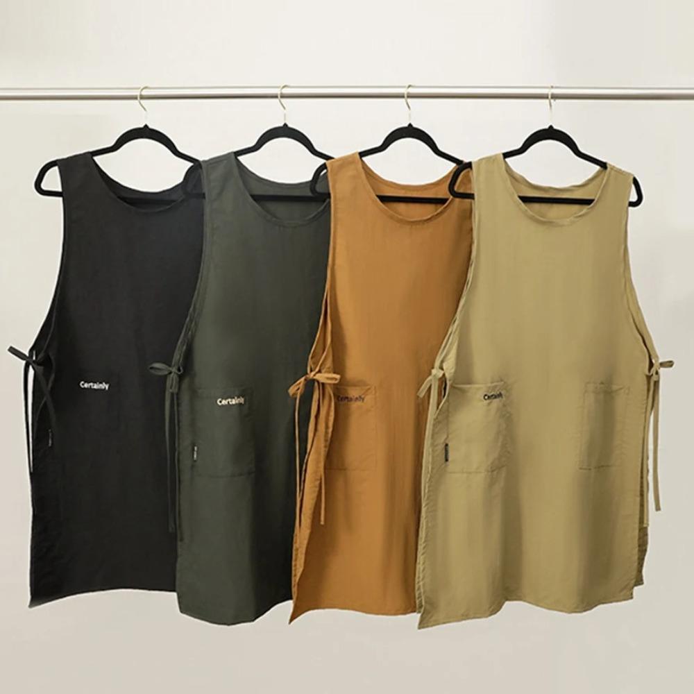 Fashion Japanese Style Long Vest Anti-dirty Waterproof Kitchen Aprons Multipurpose Nail Salon Beauty Apron