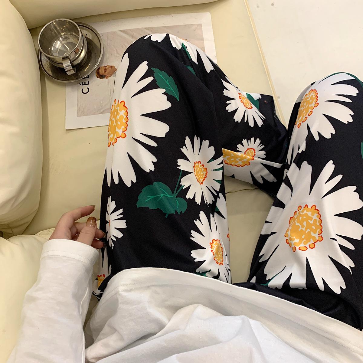 

Женские свободные пижамные штаны с японским рисунком — удобная одежда для отдыха на весну и осень XL (115-130 jin)