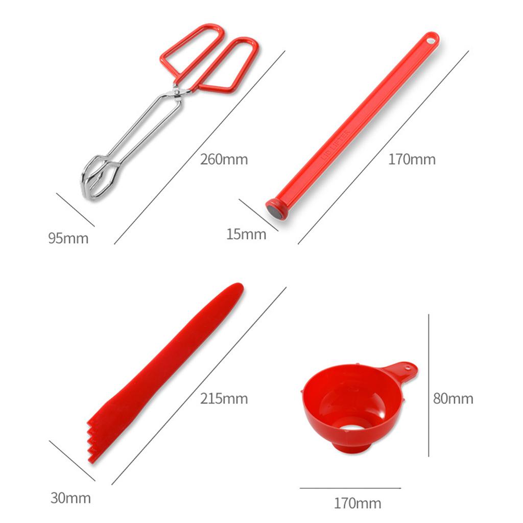 6PCSCelsiusSet Canning Kit Non Slip Food Tongs Jar Lifter Jar Wrench Lid Lifter Funnel Measurer Set