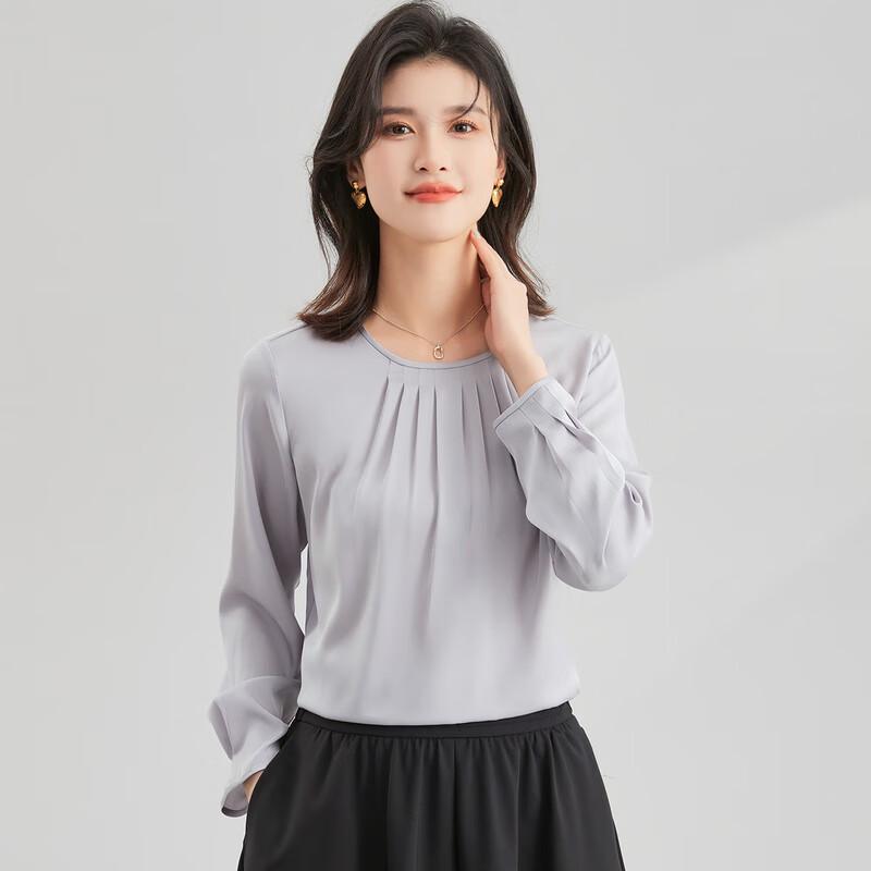 

Women s Elegant Mulberry Silk Blend Long Sleeve T-Shirt XXL