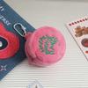 Girl Pink Plush Cake Wallet, Round Student Pendant Bag, Earphone Key Portable Storage Bag