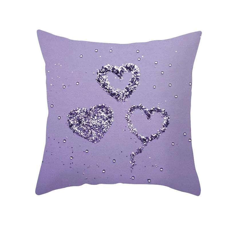 Square Throw Pillow Geometric Purple Marble Print Pattern Cushion Cover Home Living Room Sofa Decoration