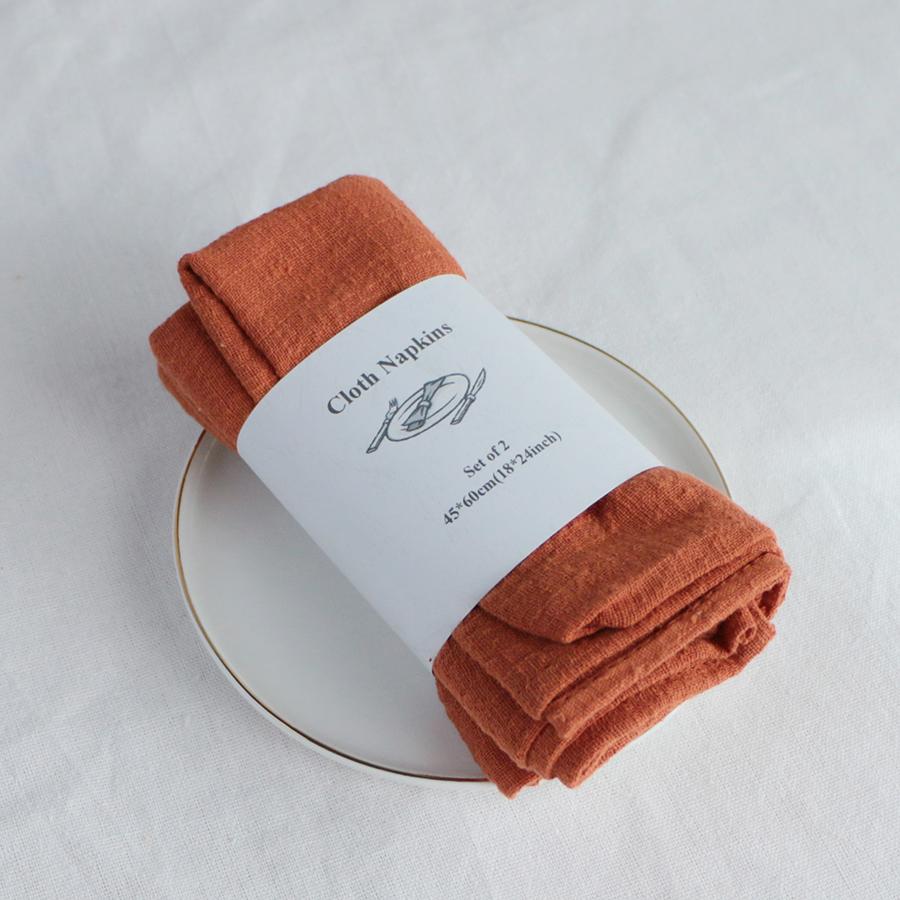 2PCS 45X60CM Skin-friendly Cotton Summer Napkins,Reusable Kitchen Dining Placemats,Customized Dinner Table Rustic Wedding Decor