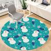 1pc Snowman Pattern Chair Carpet for Office, Round Non Slip Durable Large Size Office Carpet, Suitable for Office