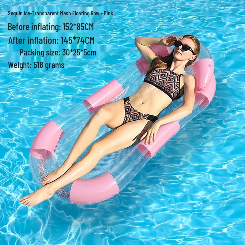 Aufblasbares Sommer-PVC-Schwimmbett mit Sonnenschutz und Rückenlehne