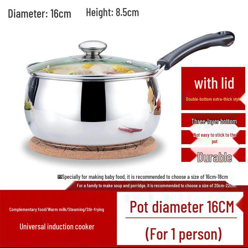 316 Extra Thick Stainless Steel Non-Stick Infant Milk and Food Saucepan