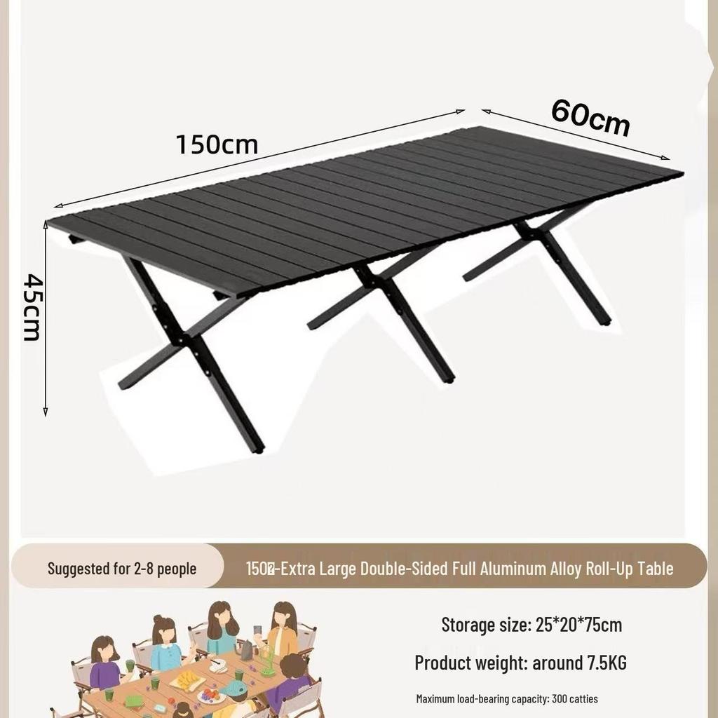 A1R Portable Roll-up Folding Picnic Table & Chair Set for Outdoor Camping.