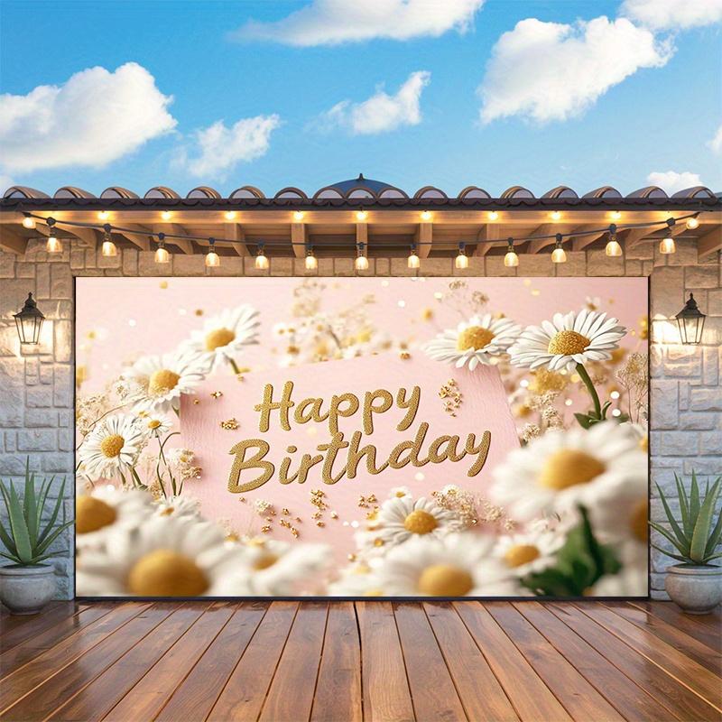 1pc Floral Birthday Backdrop - Party Supplies