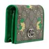 GUCCI Chinese New Year Canvas With Leather Card Holder Women's Green & Brown 774372-FACYZ-8746