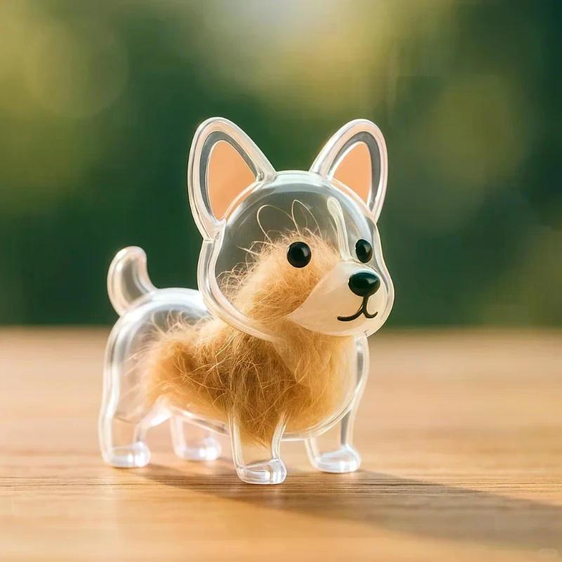 Clear Puppy Hair Memorial Keepsake Capsule Pet's Dog Fur Container DIY Pendant Keychain Decor Pet Lovers Home Display Gifts