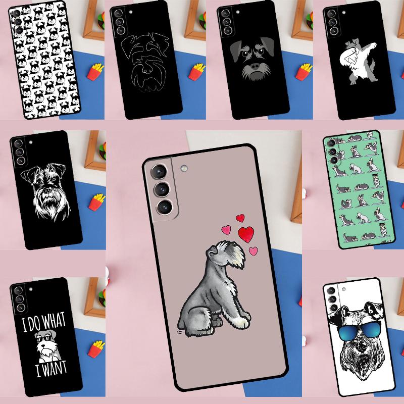 Cartoon Schnauzer Dog Phone Case For Samsung Galaxy S25 S24 Ultra S9 S10 S20 S22 S21 Plus S23 FE Portector Cover