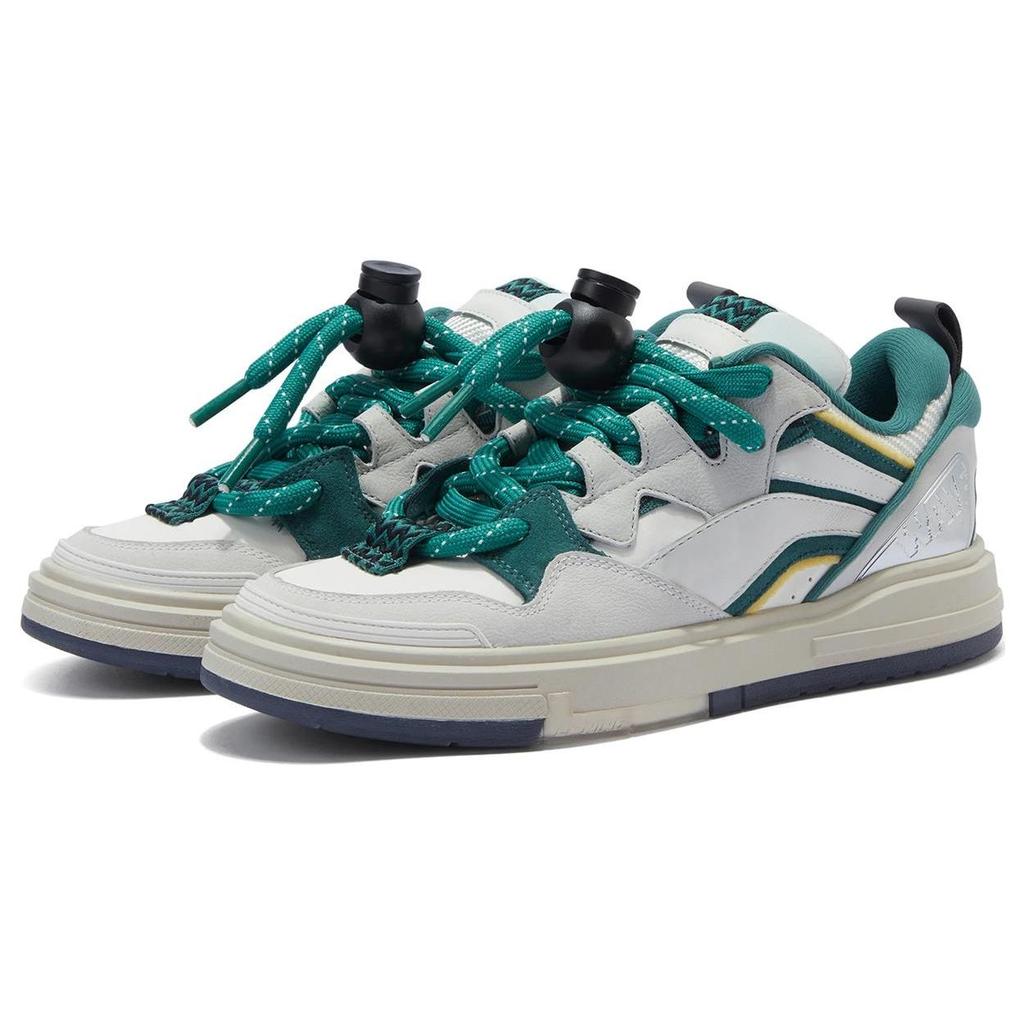 Li Ning We I Swag Bequeme Weiche Elastische Rutschfeste Abriebfeste Low-Top Kürbisverschluss Low-Top Brot Skateschuhe Damen Sneaker Entengrün AECT054-1