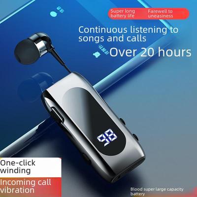 K55 Bluetooth Headset: Vibrační upozornění, Klip, Zatahovací kabel, Sportovní in-ear design pro jedno ucho
