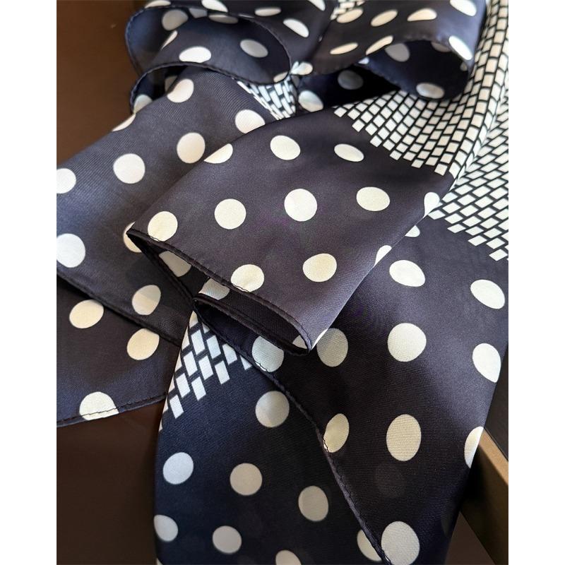 Women S Polka Dot Printed Silk Like Square Scarf For Summer