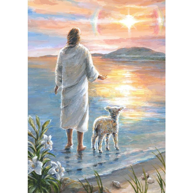 Jesus Lion Christian Hand of God Canvas Painting  Religious Posters and Prints Wall Art Lamb of God Pictures Room Home Decor