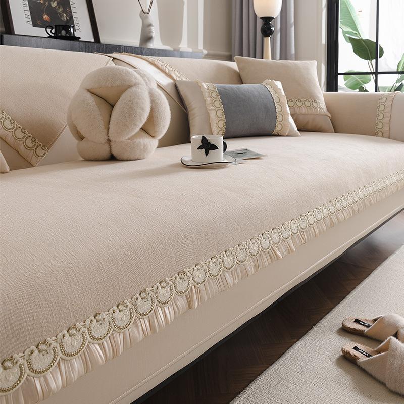 

Sofa Cushion Universal In All Seasons New Chenille High-End Non-Slip Seat Cushion Straight Row Leather Sofa Cover Cloth Towel 70*70cm