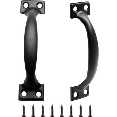 Black Vintage Iron Door Knobs 12 Pcs Rustic Hardware with Screws for Farmhouse Cabinet Drawers Garage