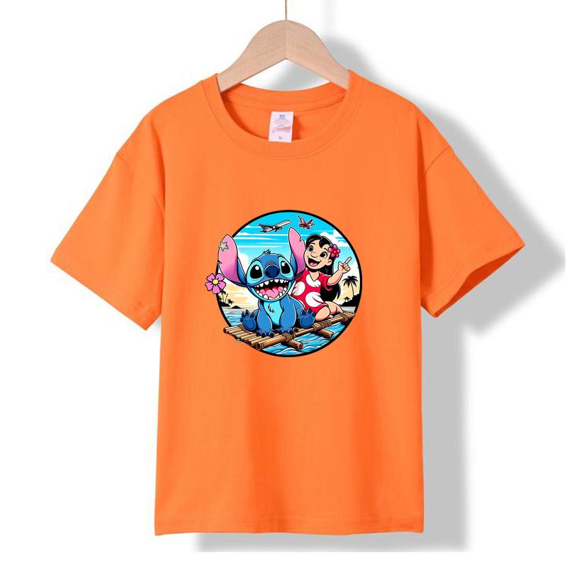 MC-47 MINISO 2026 Summer New Printed Cotton Round Neck T-shirt for Children Aged 1-16, Boys and Girls