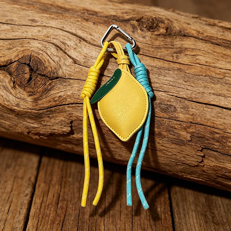 Bag Charm Lemon Leather Cartoon Fruit Pendant Charm Plush Bag for Women Girls