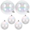 6Pcs Iridescent Christmas Ball Ornaments Hanging Decorations Xmas Tree Decorative Balls Party Supplies Xmas Hanging Decor