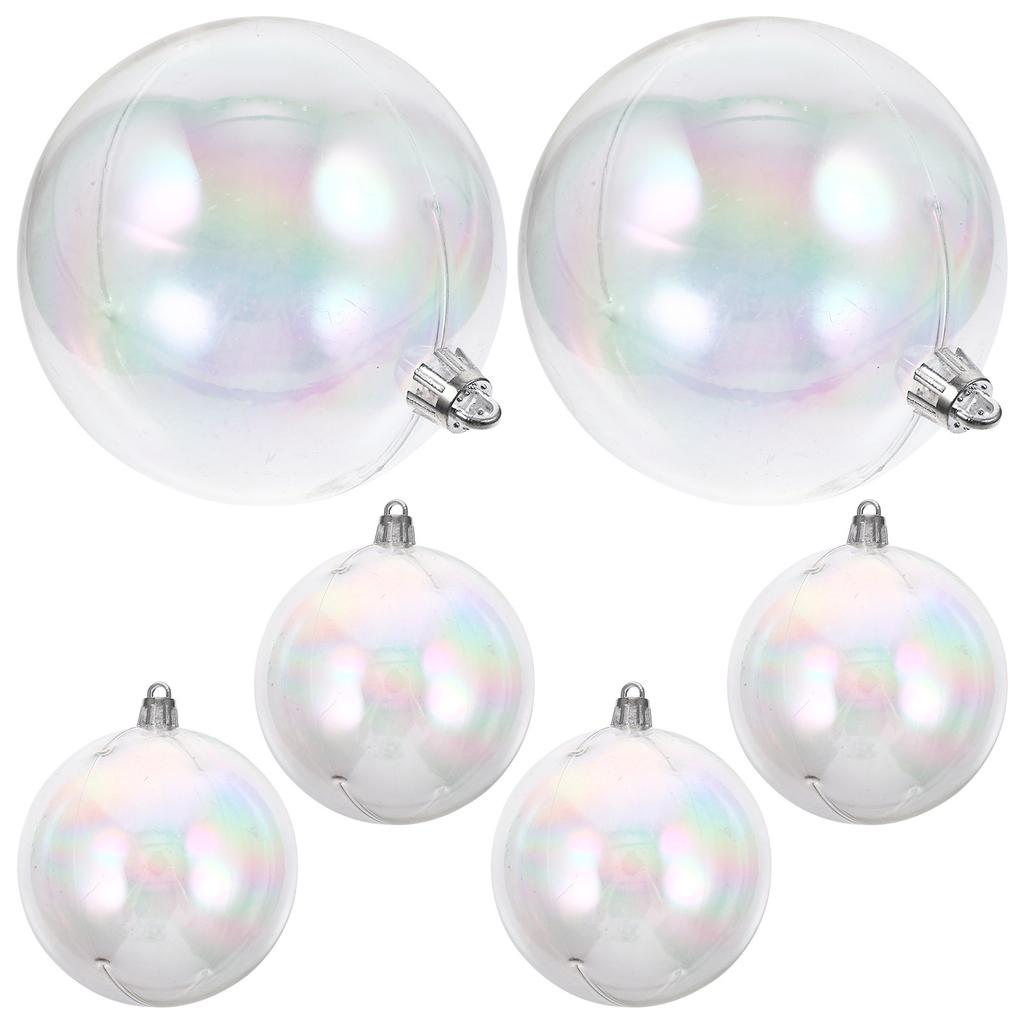 6Pcs Iridescent Christmas Ball Ornaments Hanging Decorations Xmas Tree Decorative Balls Party Supplies Xmas Hanging Decor