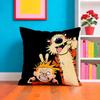 C-Calvin And H-Hobbes Cushion Cover Plush Fabric Soft Double-Sided Printed Sofa Warm Winter Home Gift Pillow Case