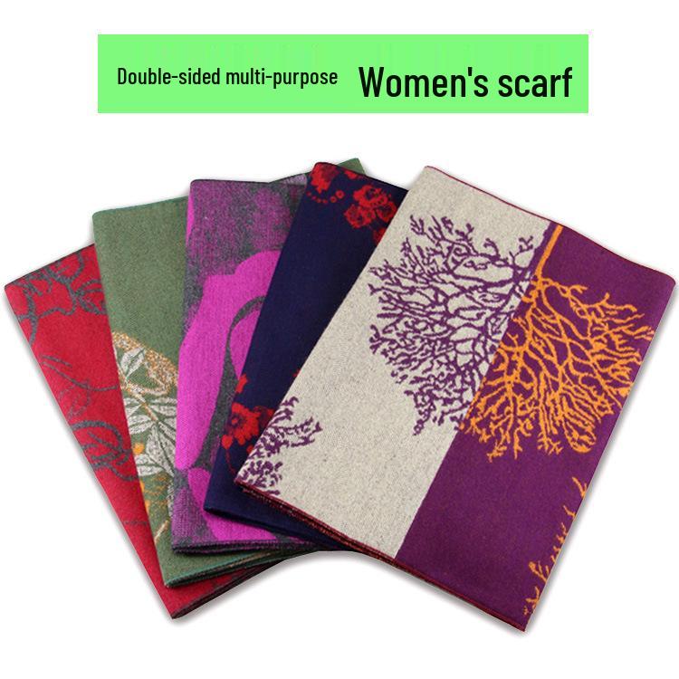 Męski szalik zimowy w czystą szarość w kratę, mieszanka wełny - gruby i ciepły