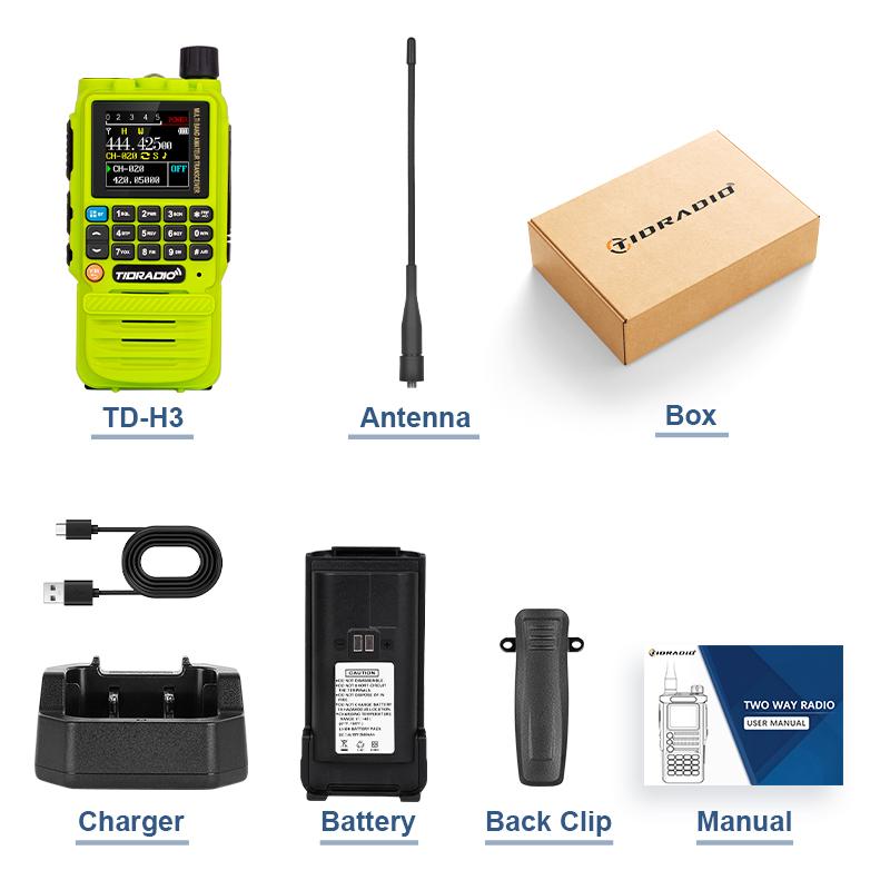 TIDRADIO TD H3 Walkie Talkies Long Range Wireless Programming Air Band Tow Way Ham Radio Wireless Set USB Rechargeable GMRS
