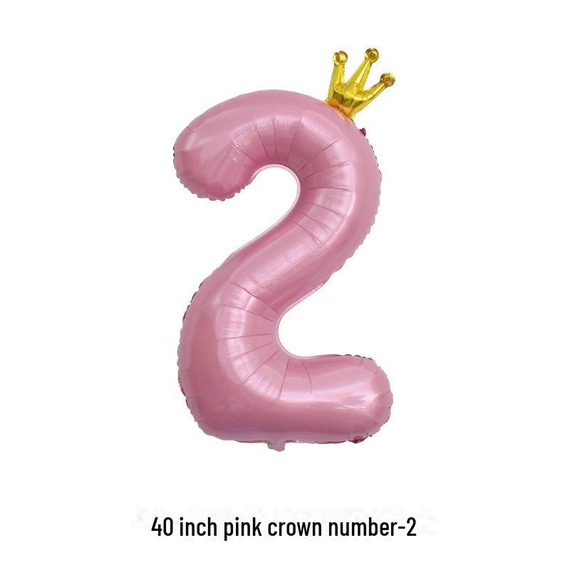 

40-дюймовый розовый шар в форме короны для украшения первого дня рождения ребенка