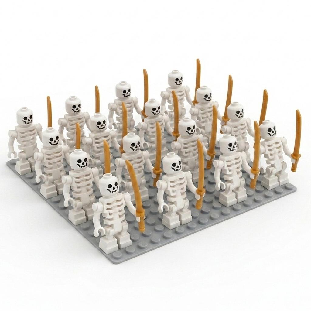Ninja Skull Skeleton Soldier Building Blocks with Weapons