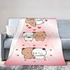 Bubu Dudu Süßer Cartoon-Bär Charakter Warme Weiche Decke Kawaii Panda Plüsch Überwurfdecke Schlafzimmer Flanell Bettüberwurf Sofabezug