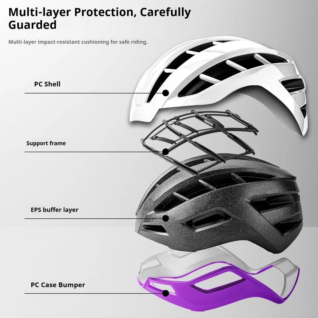 Sport Bicycle Helmet with Magnetic Goggles for Cycling Road Mountain Bike Outdoor Riding Safety Durable PC+EPS Unisex Adult