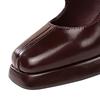 Scarpe da Donna Tacco Alto Stile Retro Europeo e Americano, Tacco Grosso, Tacco Alto, Plateau Impermeabile, Fibbia in Metallo, Cinturino Dritto, Scarpa Singola