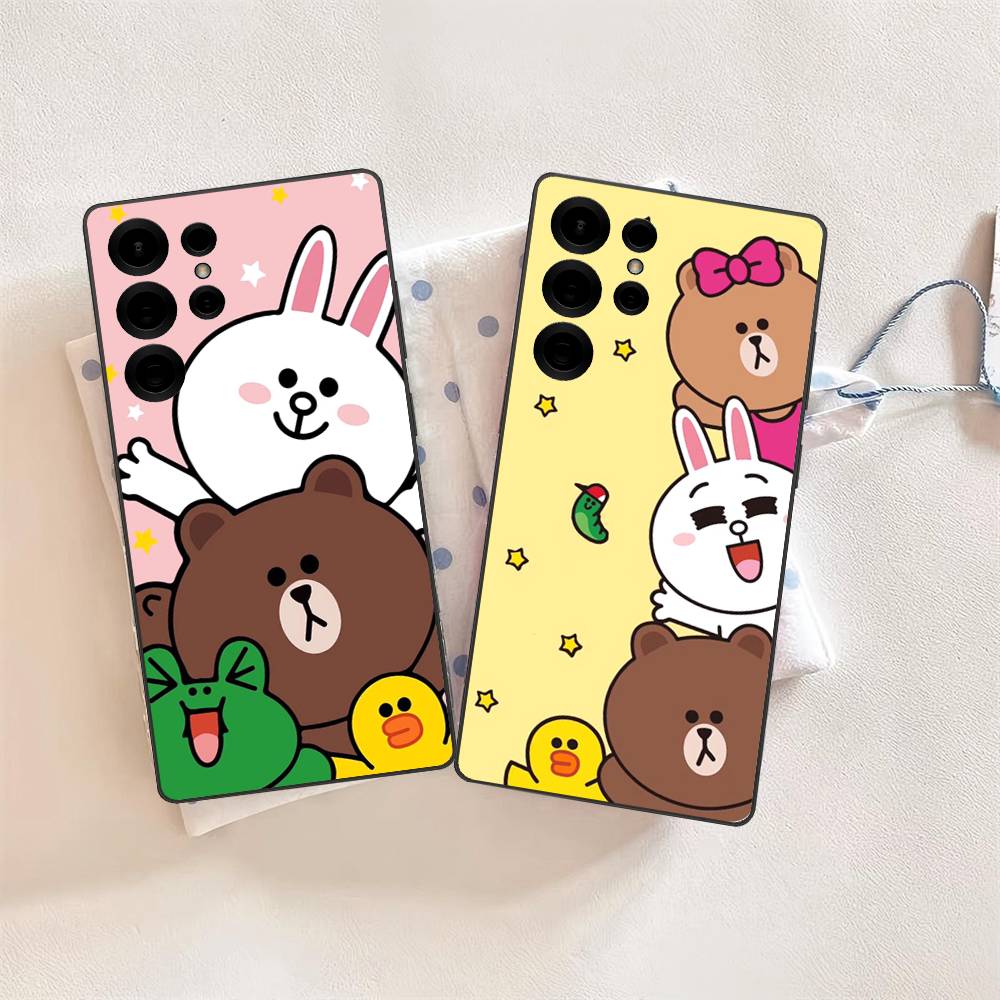 Cartoon Cute C-Cony B-Brown Phone Case For Samsung S 24 Fe 25 Ultra Plus 20 Lite 21 30 22 23 24 22 Ultra 5G Fundas