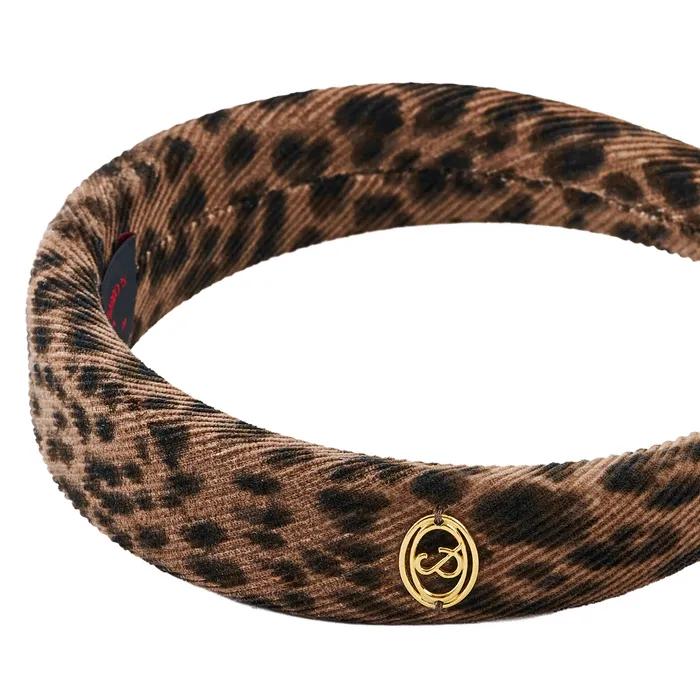 & COUTURE LEOPARD CORDUROY HAIR BAND