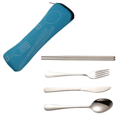 Portable Stainless Steel Flatware Set Lunch Cutlery Set With Case Stainless Steel Reusable Cutlery Kit For Lunch Box Workplace