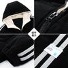 Mens Winter Hooded Down Jacket Thick Warm Striped Casual Loose Fit Youth Outdoor Wear