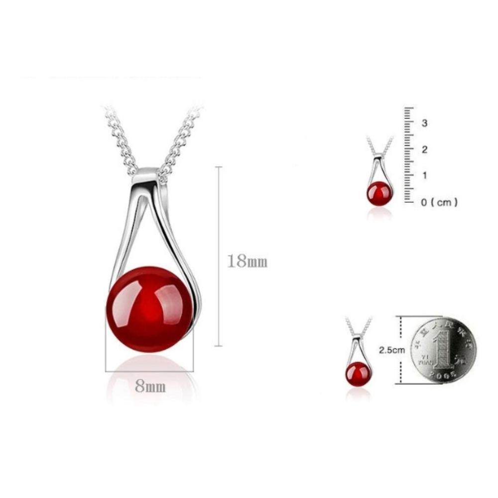 925 Sterling Silver Fashion Classic Auspicious Black Onyx Pendant Necklace Birthday Party Anniversary Gift