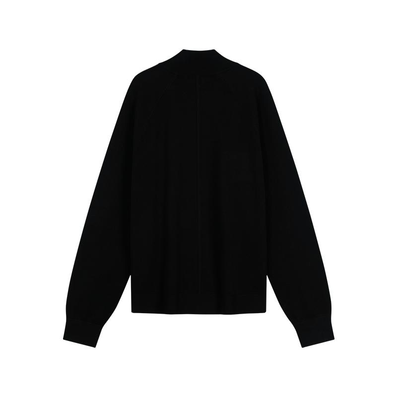 Calvin Klein Business Casual Letter Jacquard Color Block Small Stand Collar Knit Sweater Men Sweater 4LE306G